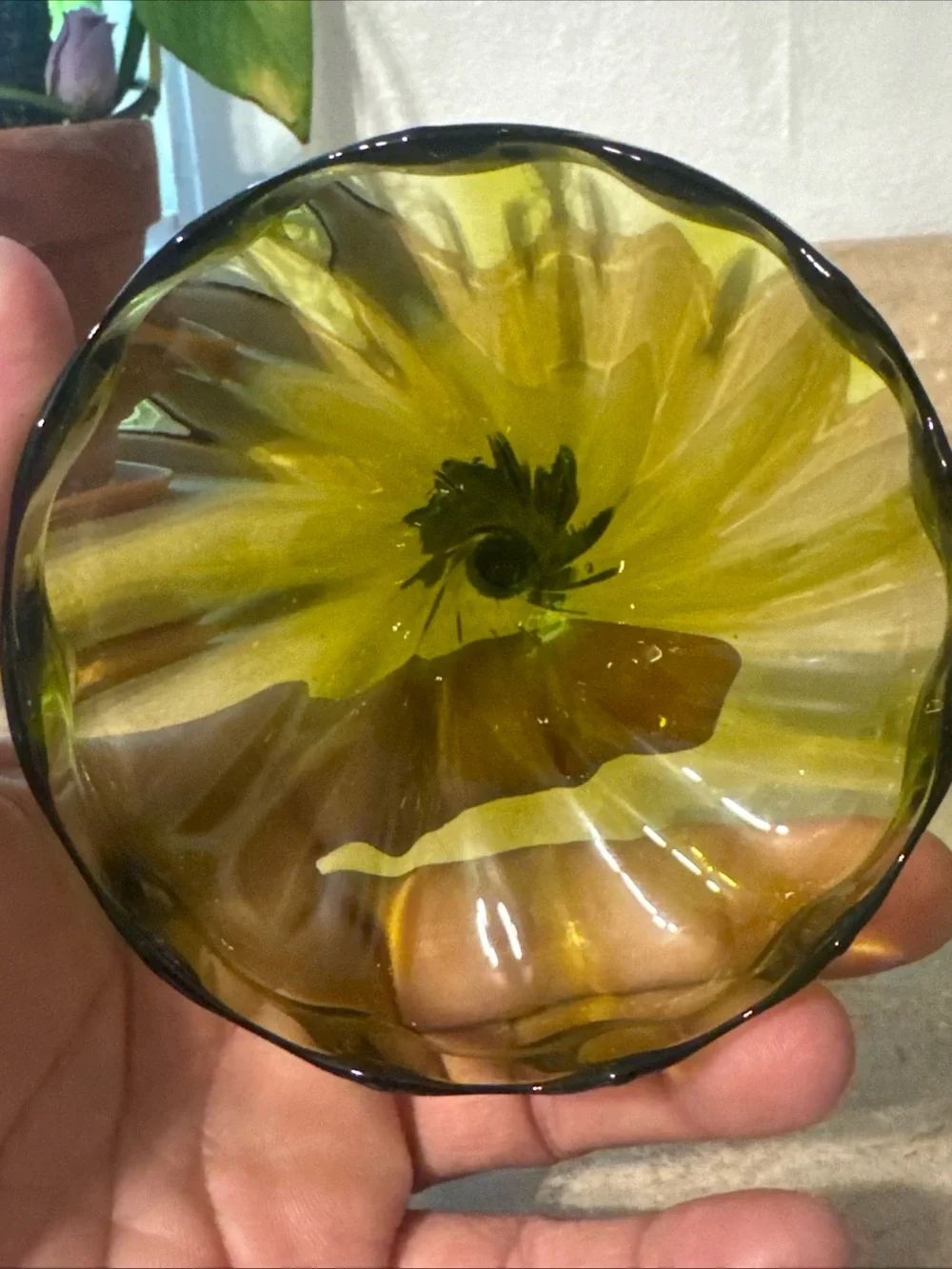 vintage Mid-Century Modern Empoli Italian art glass Circus Tent Candy Dish MCM